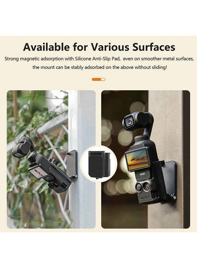 Bukela Magnetic Mount Stand For Dji Osmo Pocket 3,Pocket3 Protective Frame,Tripods & Monopods,Pocket3 Accessory Expansion Adapter Magnetic Suction Shell Base,For Desktop,Vertical Surface Use,Adjustable,Black - Image 4